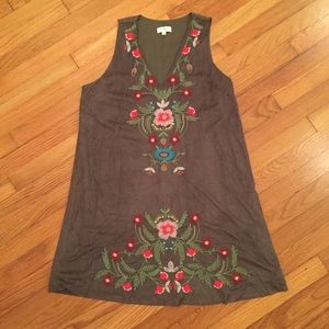 Olive Suede Boutique Dress